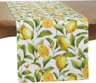 Saro Lifestyle Outdoor Table Runner With Lemons Design