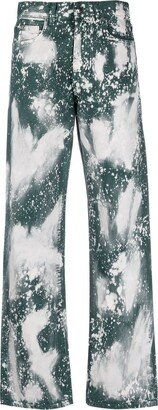 DARKPARK Paint Splatter Wide-Leg Jeans-AA