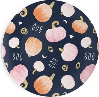 Salad Plates: Pastel Pumpkins Halloween Party Boo Salad Plate, Orange