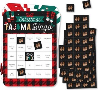 Big Dot of Happiness Christmas Pajamas - Bingo Cards and Markers - Holiday Plaid PJ Party Bingo Game - Set of 18