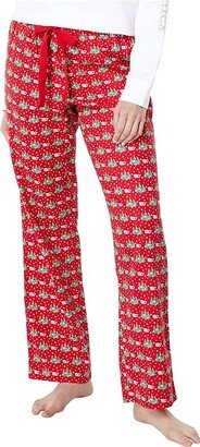Winter Whale Lounge Pants (Nautical Red) Women's Pajama