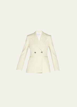 Wool Compact Suit Jacket w/ Curved Sleeves