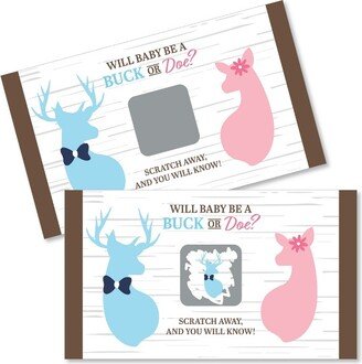 Big Dot of Happiness Boy Buck or Doe - Hunting Gender Reveal Scratch Off Cards - Baby Shower Game - 22 Count