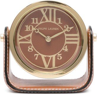 Brennan leather clock