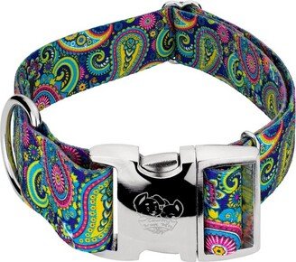 Country Brook Petz 1 1/2 Inch Premium Bright Paisley Dog Collar (Extra Large)