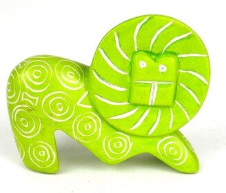 Mini Handmade Green Soapstone Funky Lion Sculpture