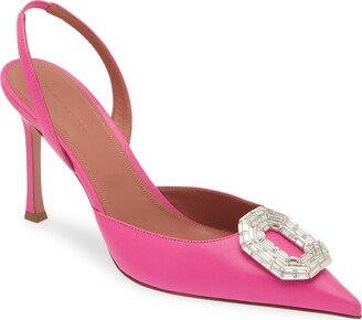 Camelia Crystal Buckle Slingback Pump