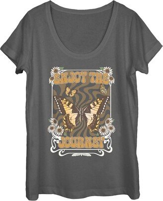 Women's Lost Gods Enjoy the Journey Scoop Neck - Charcoal - X Large