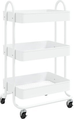 TONWIN 3-Tier Trolley, Steel Storage Trolley with Wheels for Kitchen & Home