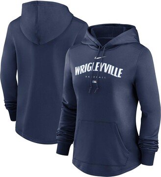 Women's Navy Chicago Cubs City Connect Pregame Performance Pullover Hoodie