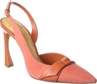 Asymmetric Clarita 100 Leather & Suede Slingback Pump