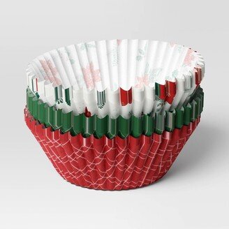 75pk Christmas Classic Baking Cups - Wondershop™