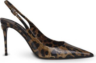 Kim Leopard-print Slingback Pumps