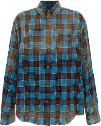 Checked Long-Sleeved Shirt-AE