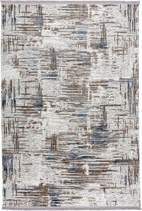 Mother Ruggers Chennie Chic Stash Luxury Modern Rug for Living Room, Bedroom, Dining Room - Gray And Brown, 5'3'' X 7'6''