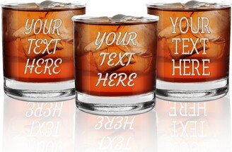 Personalized | Your Text Here Whiskey Glass 11 Oz. | Custom Engraved With Rocks Gift For Men On Birthday, Christmas