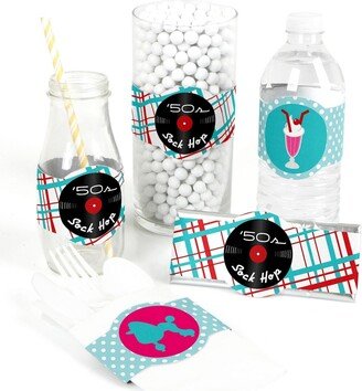 Big Dot Of Happiness 50's Sock Hop - 1950s Rock N Roll Party Diy Wrapper Favors & Decorations - 15 Ct