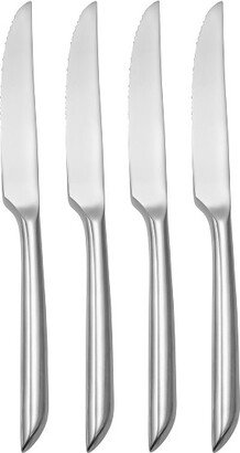 Frond Steak Knives, Set of 4, Premium Stainless Steel Meat Knife Set, Sharp Serrated Tomato Knife, 9-Inch