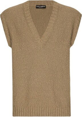 V-neck knitted vest-AJ