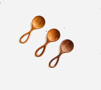 Assorted Handcarved Wooden Measuring Spoon, Organic Love Kitchenware, Natural Timber Tableware, Vintage Spice Cooking Spoon Crafted Eco Gift