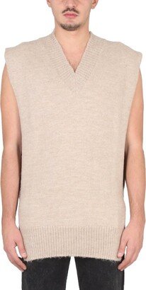 V-Neck Knitted Vest-AI