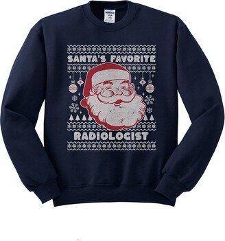 TeesAndTankYou Santa's Favorite Radiologist Sweatshirt Unisex 2X-Large Navy