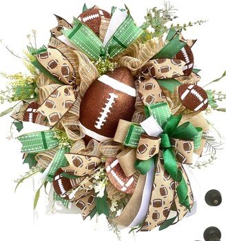 Football Wreath For Front Door, Party Decorations, Season Decor, Lover, Big Game