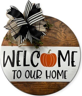 Front Door Decor, Fall Hanger, Welcome Wreath, Pumpkin Housewarming Gift, Home Wreath