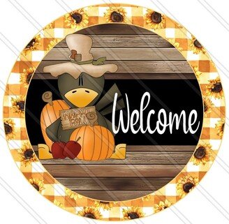 Welcome Sign - Turkey Fall Autumn Wreath Metal