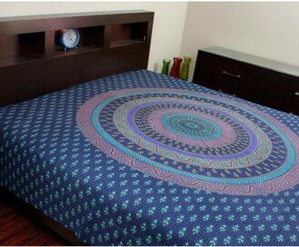 Handmade Mandala Floral Peacock Cotton Tablecloth Rectangle - Vibrant Colors - Multiple Designs