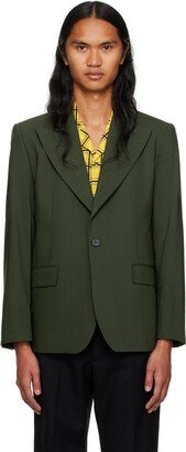 Green Single-Breasted Blazer