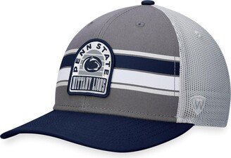 Men's Gray, Navy Penn State Nittany Lions Aurora Trucker Adjustable Hat - Gray, Navy