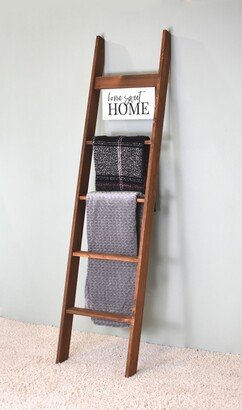 Brick City Textiles 2PC Set - Dark Brown Blanket Ladder with Sign - 'HOME SWEET HOME'