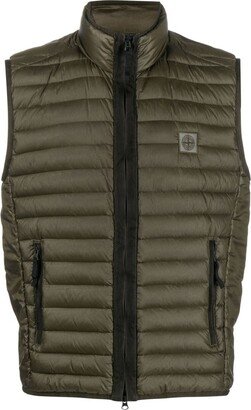 Compass-patch quilted gilet-AA