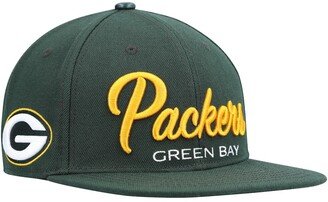 Men's Pro Standard Green Green Bay Packers Script Wordmark Snapback Hat