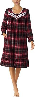 Long Sleeve Waltz Gown (Red Plaid) Women's Pajama