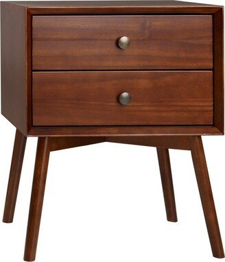 Greenberg 2 Drawer Mid-Century Modern Solid Wood Nightstand - Saracina Home