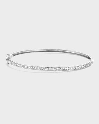 14k White Gold Cluster Diamond Bangle