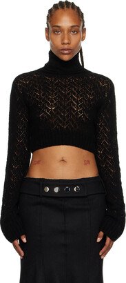 JUNEYEN Black Hollow Out Turtleneck