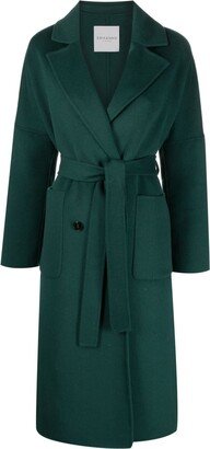 ERMANNO FIRENZE Belted Double-Breasted Wool-Blend Coat