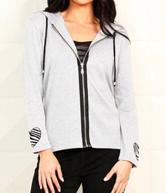 ANGEL Love Zip Hoodie In Silver