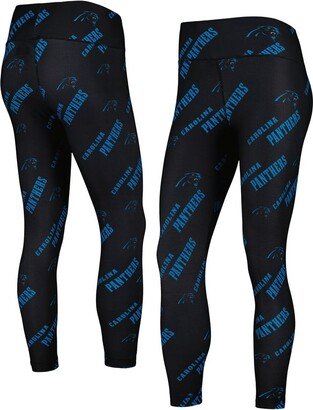 Women's Concepts Sport Black Carolina Panthers Breakthrough Allover Print Lounge Leggings