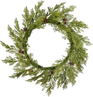 Cedar Pinecone Artificial Christmas Wreath, Unlit