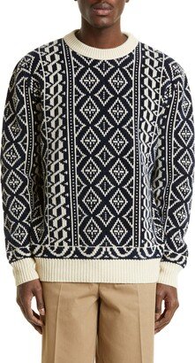 Geometric Fair Isle Jacquard Wool Blend Sweater