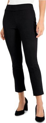 Womens Faux Suede Pull On Straight Leg Pants