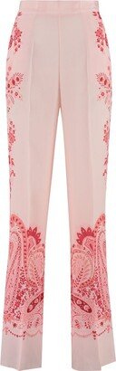 Paisley-Printed Elasticated Waistband Trousers