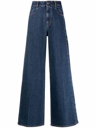 Logo-Print Wide-Leg Jeans