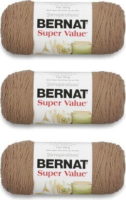 Bernat Super Value Honey Yarn - 3 Pack of 198g/7oz - Acrylic - 4 Medium (Worsted) - 426 Yards - Knitting/Crochet