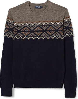 Hackett London Men's Fairisle Crew Ski Jumper Sweater