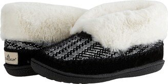 Womens Slumber Brushed Knit Slipper Bootie Black 11 M